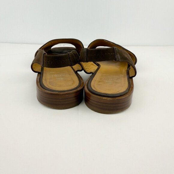 CAREL PARIS Luxury Brown Suede Boho Slingback Flat Lazy Luxury Sandals sz 41 - Picture 5 of 11